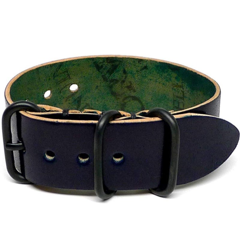 Da Luca حزام ساعة عسكرية قطعة واحدة من دالوكا شيل كوردوفان - Navy (مشبك PVD) : 22mm - Image 1